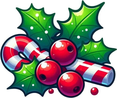 Christmas Holly Decor Wall Art Bedroom Laptop Car Vinyl Sticker Decal 6 Sizes - Picture 1 of 7