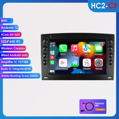 7'' Android 12 2+32GB Autoradio Navi Carplay RDS für Renault Megane II 2002-2009