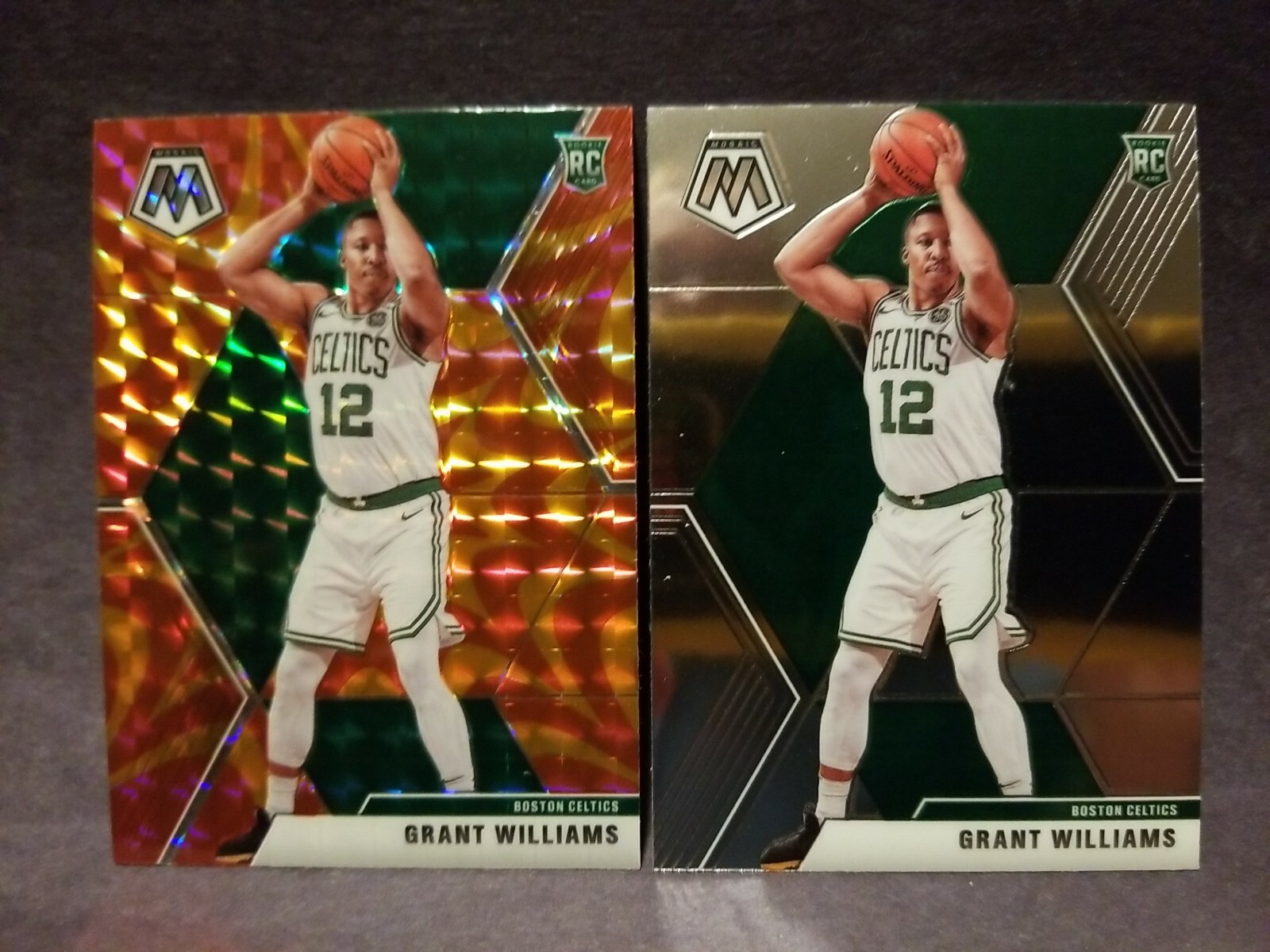 Grant Williams 2019-20 Panini Mosaic SP Reactive Orange Prizm RC + Base #217