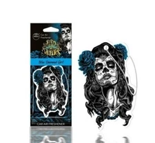 Day Of The Dead Blue Diamond Girl Aroma Cellulose Car Air Freshener New & Sealed