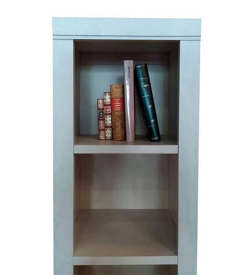 Librería estantería blanca con puerta y estantes estilo rústico. - Imagen 3 de 4