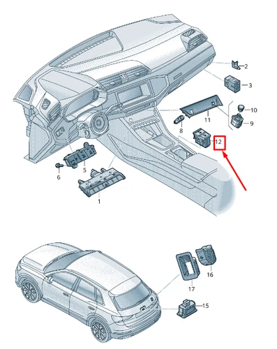 NUOVO INTERRUTTORE FRENO DI STAZIONAMENTO ELETTROMECCANICO AUDI Q3 F3 83A927225A - Foto 1 di 5