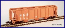 JnJ TRAINS N SCALE RTR #9702  KCS 47' 3 BAY PS2 BROWN  , END MARKINGS, W/CASE
