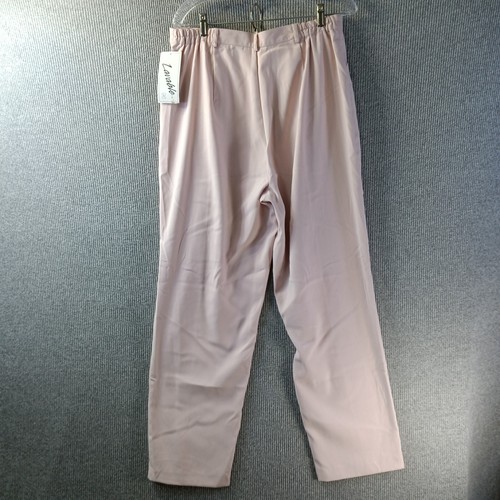 Pantalones para mujer Tan Jay 16 rosa frontal plano frontal parcial cintura elástica oficina - Imagen 3 de 15