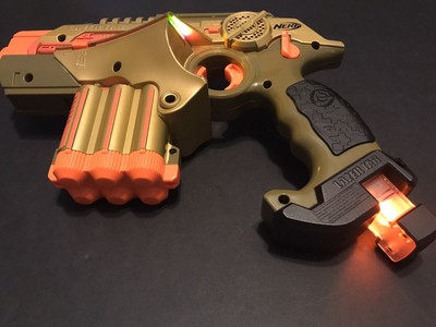 Nerf Lazer Tag Phoenix LTX tiger Orange & Gold Gun EUC Fully Functioning Toy | eBay