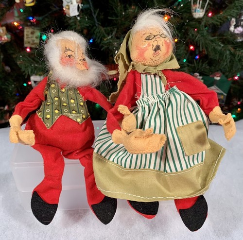 Lot of 2 VTG 7” Annalee Mobilitee Posable 1964 SANTA & 1966 MRS CLAUS: Christmas - Picture 3 of 15