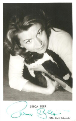 ERICA BEER Original Autogramm signierte Postkarte 50er Jahre