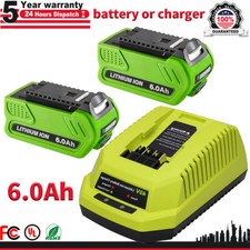 For Greenworks 40V 6.0Ah G-MAX Li-ion Battery 29472 29462 29252 20202 or Charger