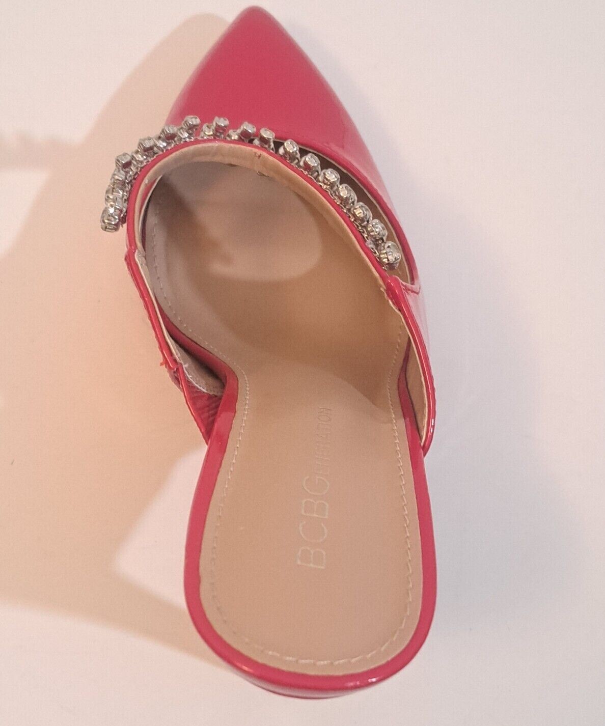 BCBGeneration Red Stiletto w/Rhinestone Straps Si… - image 5