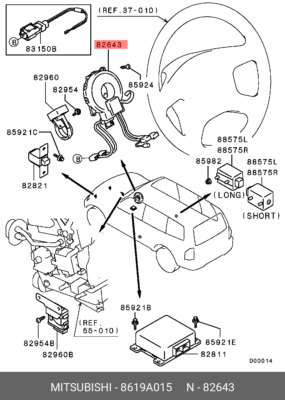 8619a015 airbagring mitsubishi montero iii 3.2 di-d (160 cv) 2000 