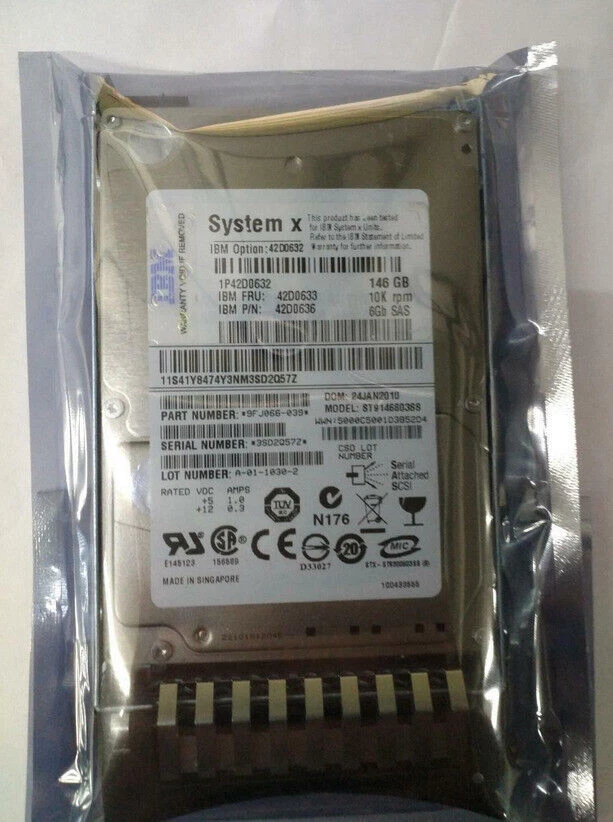 IBM 42D0633 42D0636 42D0632 146GB 10K 6GBP/s 2.5" SAS HARD DRIVE - Image 2 of 2