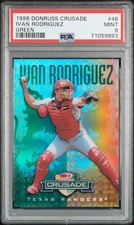 1998 DONRUSS LEAF CRUSADE GREEN #46 IVAN RODRIGUEZ PSA 9 MINT SP RARE #/250