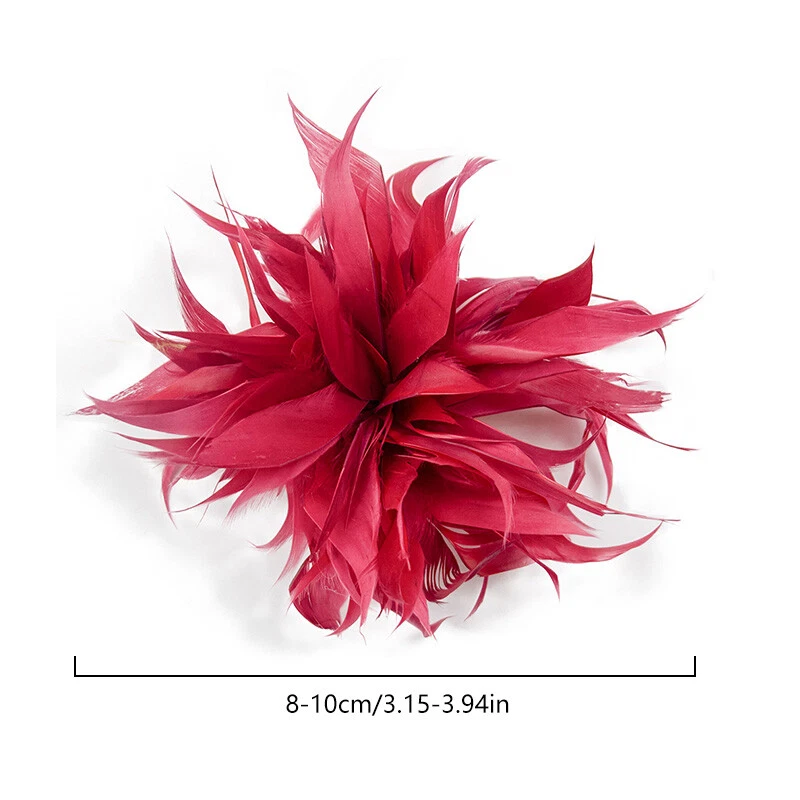 Broche con cuello de flores para mujer broche tela pluma ramillete solapa prendedores broches hechos a mano Foto 2 de 4