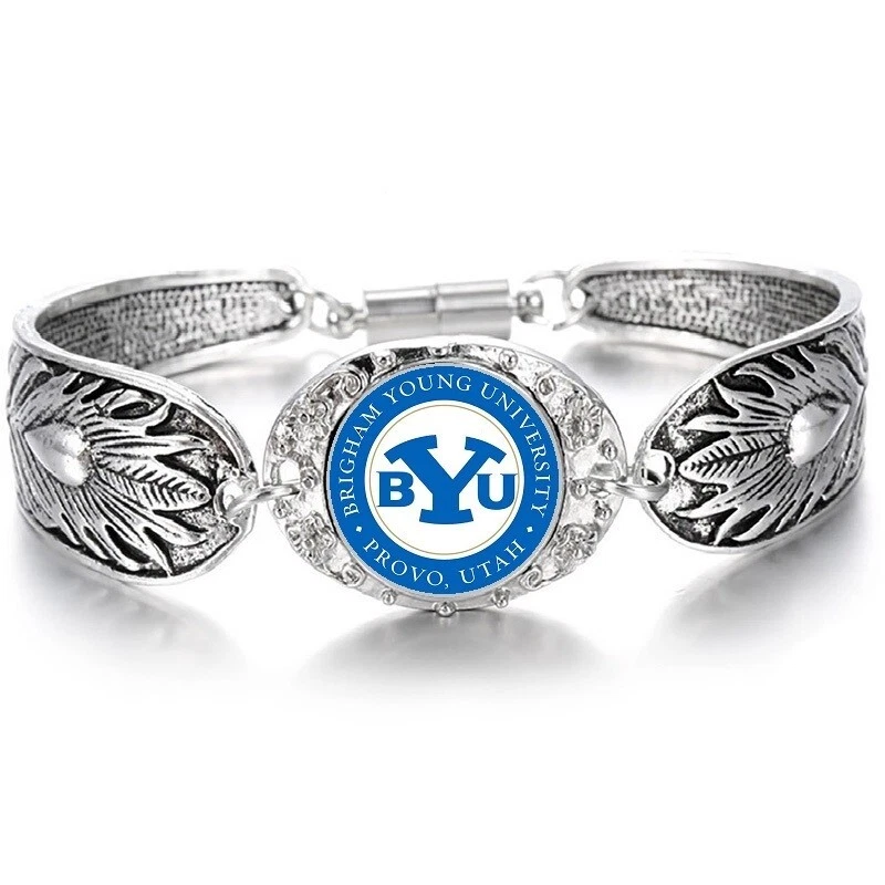 2PcSet BYU Cougars Womens 925 Sterling Silver Necklace Bracelet Gift Set D3D19 - Image 3 of 4