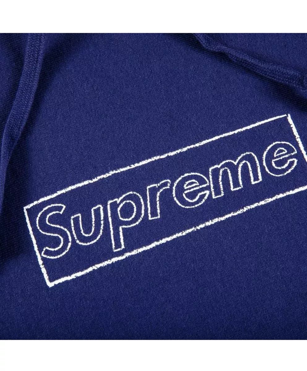 Supreme Navy Blue Box Logo Hoodie