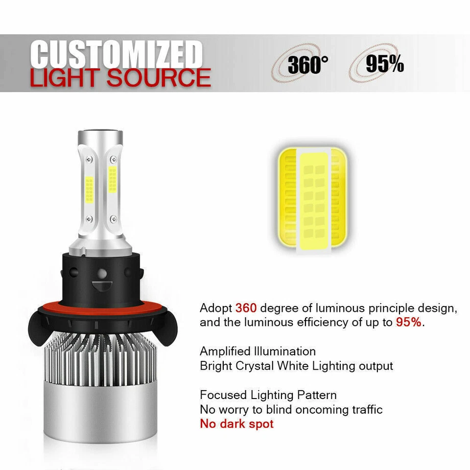 2 piezas H13 9008 bombillas LED 6000K para Nissan NV1500 NV2500 NV3500 2012-2020 Foto 3 de 4