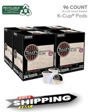 Keurig Tully's Breakfast Blend Coffee K-cups 96 Count ❗