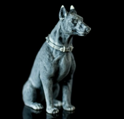 Marble doberman statue, Russian stone art miniature realistic dog figurine | eBay