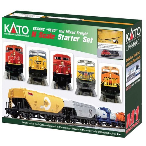 Kato 1060020 GE ES44AC GEVO Mixed Freight Starter Set Canadian National Spur N | Zustand: New