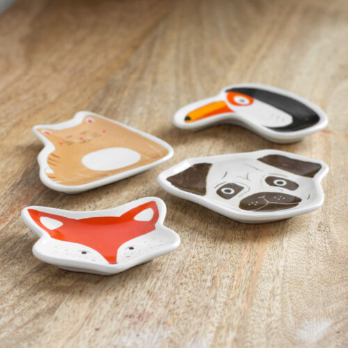 Novelty Cute Animal Shaped Ceramic Tea Bag Holder Storage Teabag Rest Tidy Spoon - Picture 2 of 6