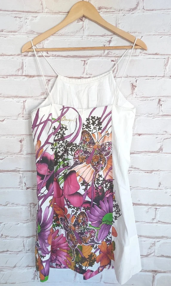Desigual Damen Kleid Dress Gr.44 D38 Weiss Mehrfarbig Trägerkleid - Bild 2 von 4