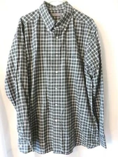 Daniel Cremieux Signature Coll Shirt Button Collar LG Slv Green Plaid XL #11802