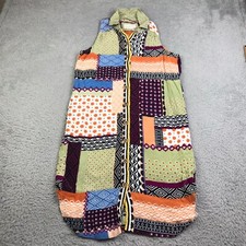Anthropologie Everyway Shirt Dress Womens 8 Patchwork Sleeveless Button Up