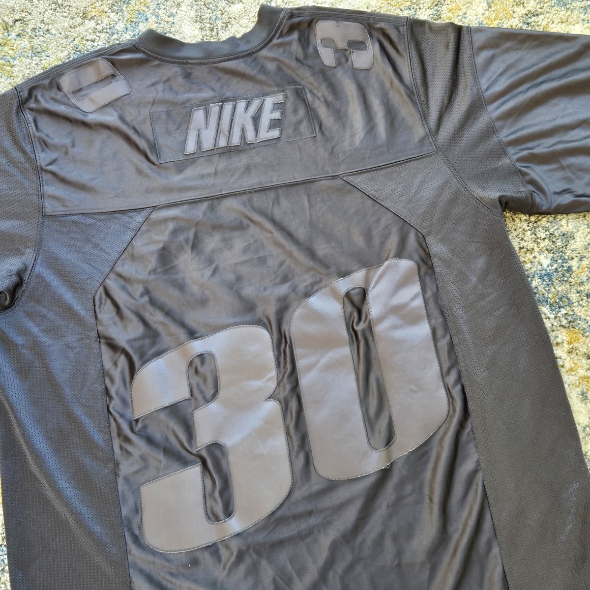 Vtg 2000's Nike #30 Football Jersey Stitched Y2K Streetwear Silver