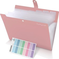 Fächermappe A4 Dokumentenmappe 8 Taschen Papierordner rosa Büro Schulmaterial