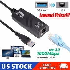 USB 3.0 Gigabit Ethernet LAN RJ45 1000Mbps Network Adapter For Windows PC