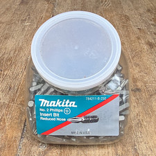 Makita No. 2 Phillips Reduced Nose Steel Insert Bit Set 250pc. MADE IN USA!