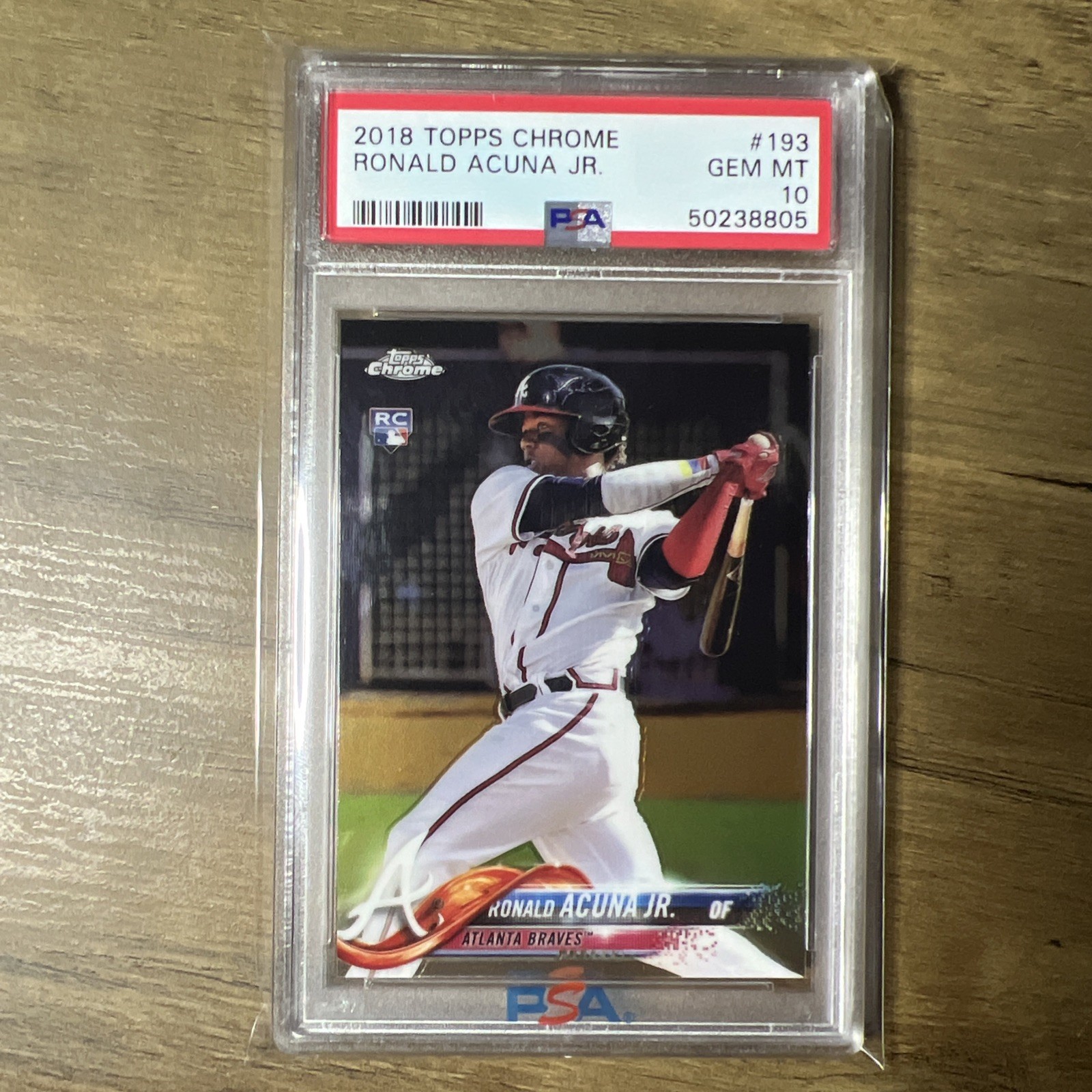 2018 Topps Chrome Ronald Acuna Jr. Rookie Card PSA 10 #193 Atlanta Braves