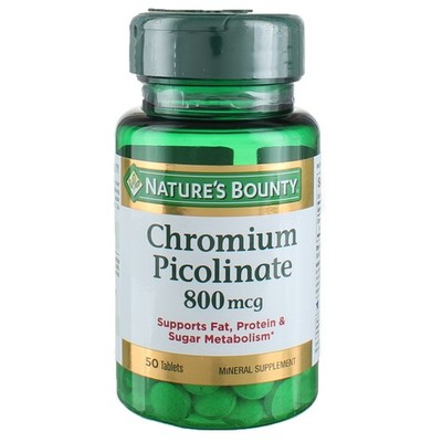 2 Pack Nature's Bounty Mineral Chromium Picolinate Tablets, 800 mcg, 50 Ct