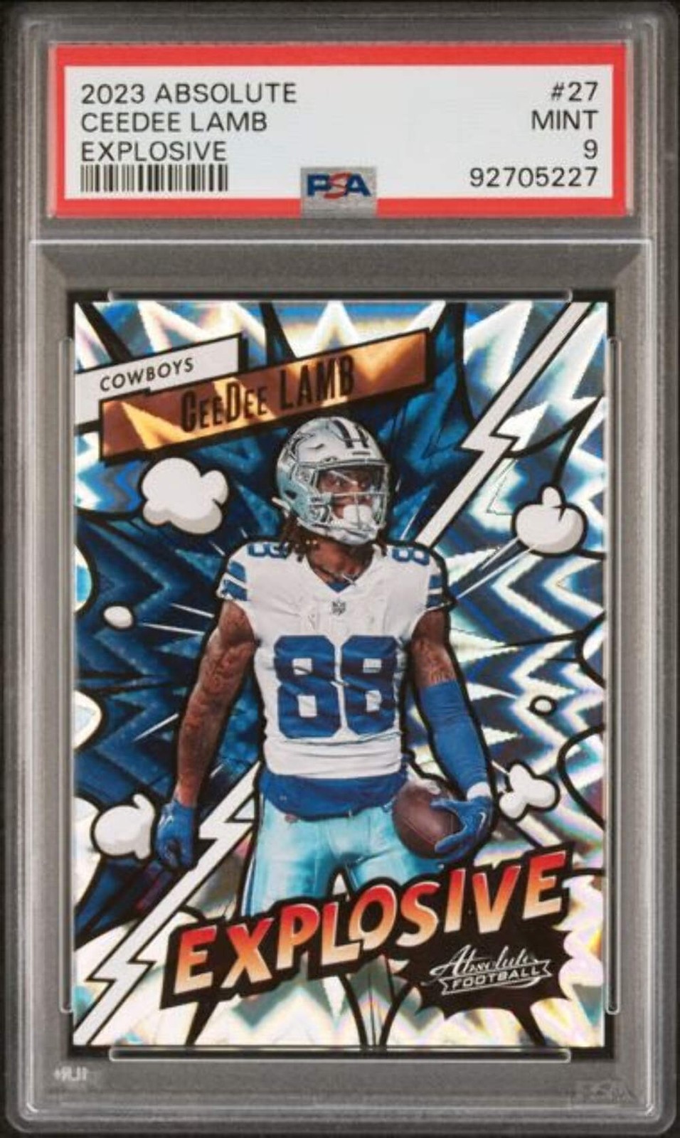 2023 Panini Absolute #27 Ceedee Lamb Explosive Case Hit PSA 9
