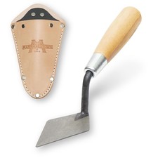 Archaeology Pointing Trowel, 4 x 2 Inch, Wood Handle, Leather Holster, London...