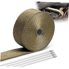 2" x 16' Titanium Exhaust Heat Wrap Roll for Motorcycle Cars Heat Shield Tape,