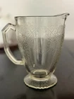 Vintage Hazel Atlas Florentine Poppy Footed Pitcher Depression Glass Tint #2