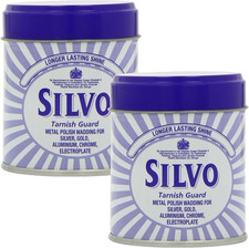 2 x 75g Silvo Tarnish Guard Duraglit Wadding Metal Polish for Silver & Gold