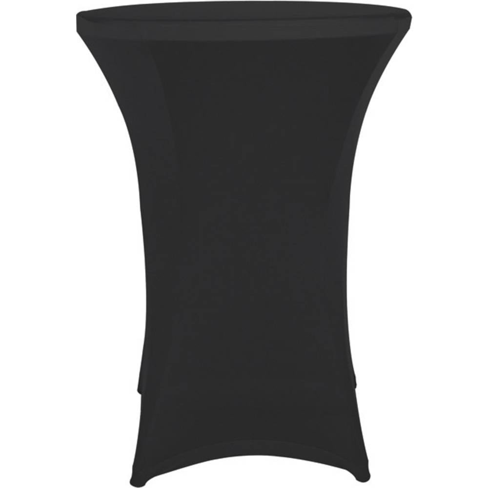 Housse de table de bar noir Perel FP201 pour mange-debout rond de 80 cm