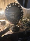 Vintage Victorian Gothic Black Cast Iron Unique Vanity Mirror Art Nouveau — photo 1
