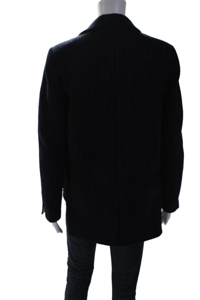 Blazer combinado verde marino talla S de Zara para mujer a rayas de un solo pecho en contraste Foto 4 de 4