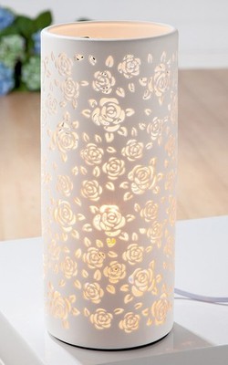 Guild Porcelain Lamp Round Floral Design 27cm H Ø12cm Window Lamp Roses 32013