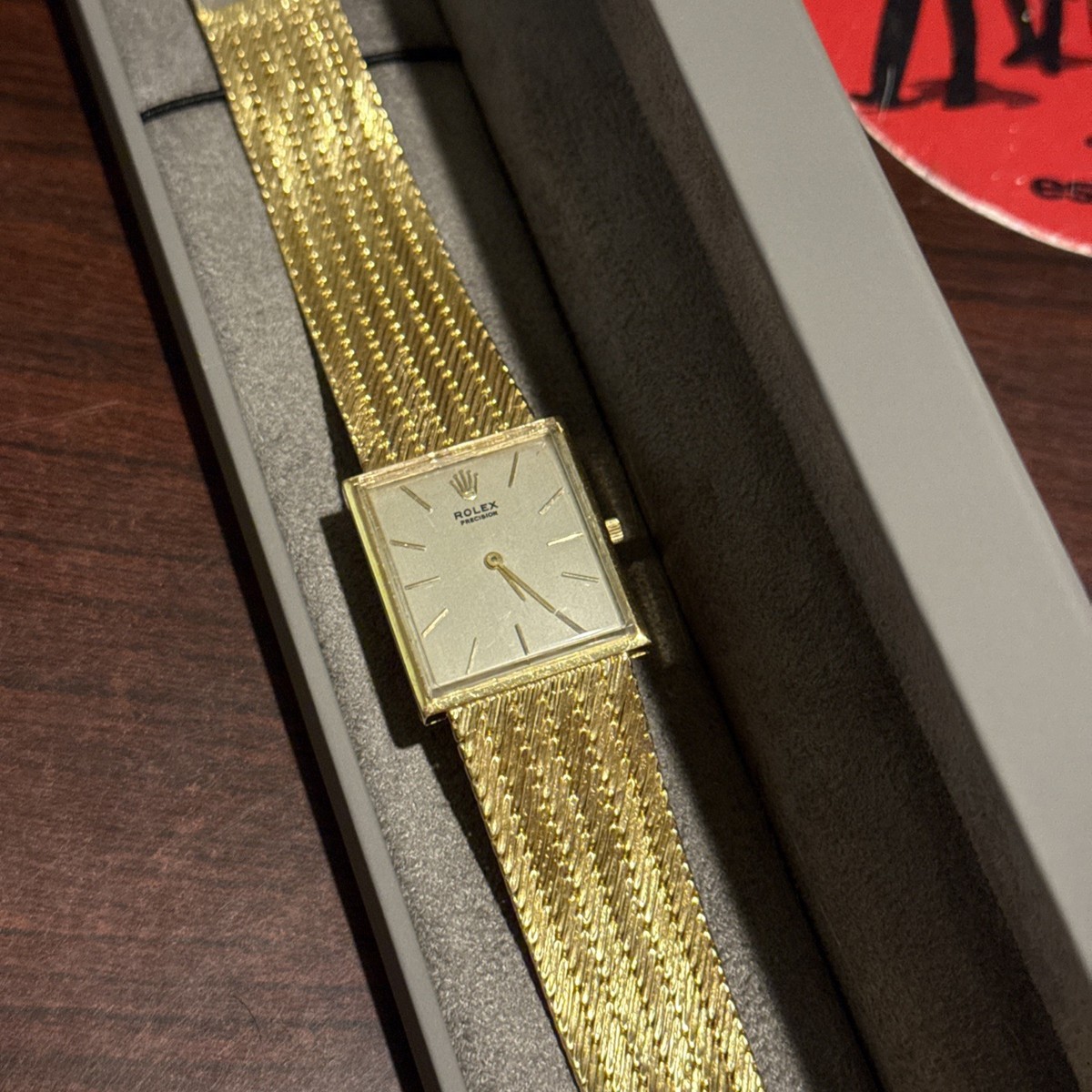Rolex Vintage 18k Yellow Gold Working! Square Watch 70s Rock Out