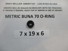 7mm ID x 19mm OD x 6mm thick O-ring. Buna-70. Quan 1.