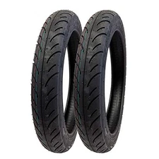 Set of 2 Tires 2.50-16 (P83) Front/Rear Motorcycle Sport Street Performance T...