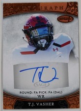 2021 Sage Aspire T.J. Vasher Bronze Foil Autograph ASP-131    #2
