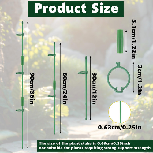 30 Pcs Adjustable Plant Support Stakes Garden Single Stem Support Stake Plant... - Picture 2 of 7