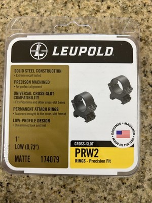 Leupold PRW2 Scope Rings Black 1'' Low 0.73'' Weaver Picatinny Steel 174079 - NEW