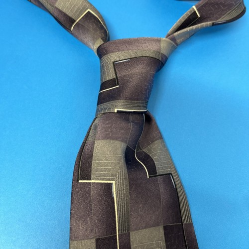 Stafford Men’s Silk Tie - Purple Geometric Pattern - Classic Business or Formal