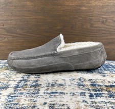 UGG Ascot Men's Size 11 US Gray Suede Wool Lined Slip-On Moccasin Shoes 1101110